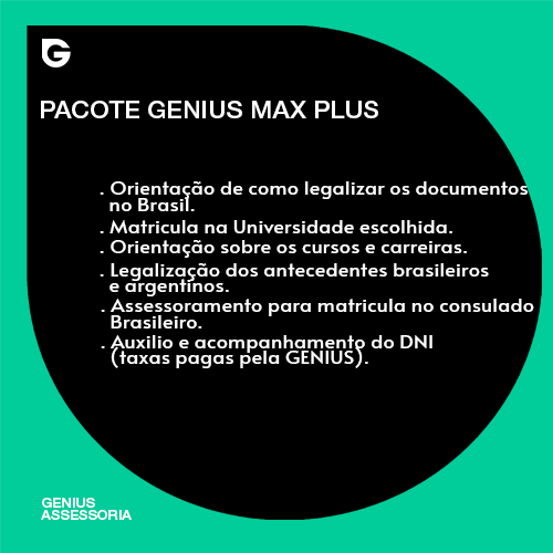 PACOTE GENIUS MAX PLUS R$ 3.900