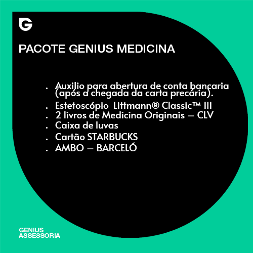 PACOTE GENIUS MEDICINA R$ 7.000