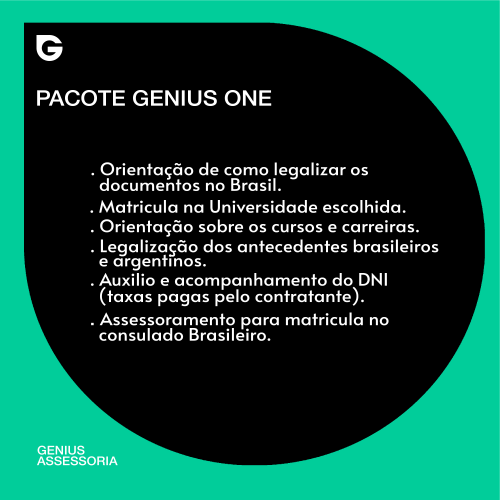 PACOTE GENIUS ONE R$ 2.950